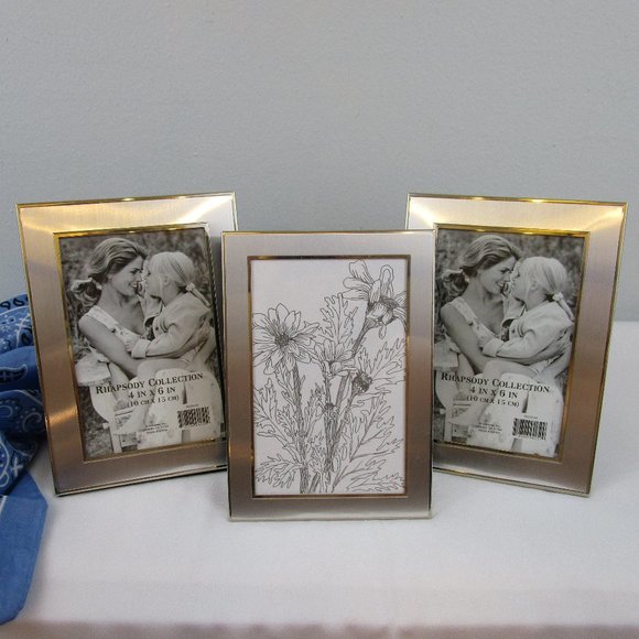 BP Industries Other - Set of 3 4x6 Brushed Silver Tone Metal Frames